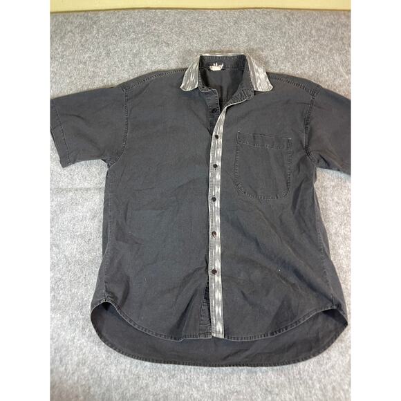 Savage Other - Vintage Button Shirt Mens XL Short Sleeve Chest Pocket Casual Retro Gray